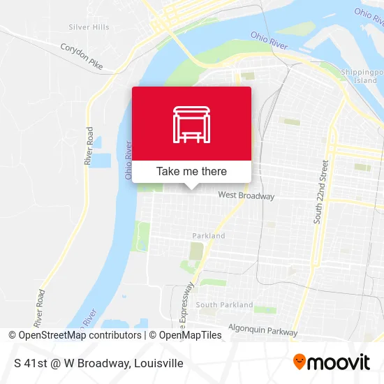 S 41st @ W Broadway map