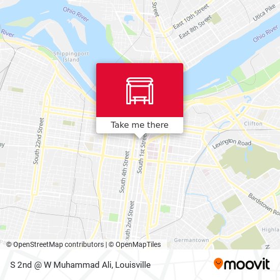 S 2nd @ W  Muhammad Ali map