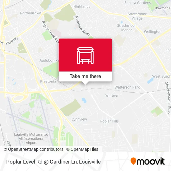 Poplar Level Rd @ Gardiner Ln map