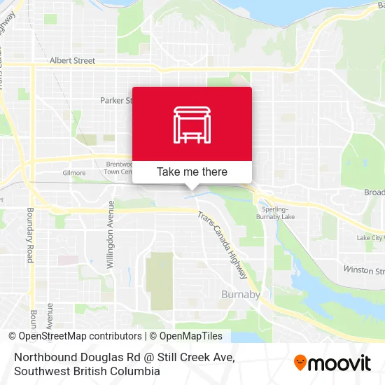 Northbound Douglas Rd @ Still Creek Ave plan