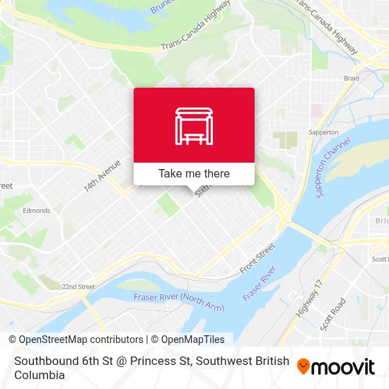 Southbound 6th St @ Princess St map