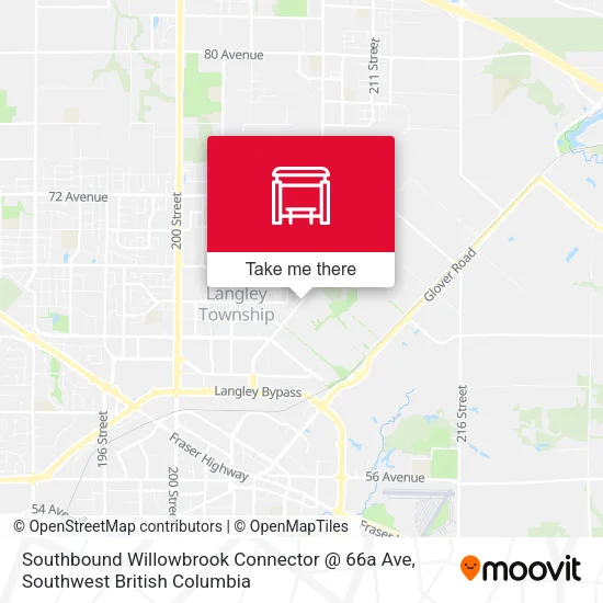 Southbound Willowbrook Connector @ 66a Ave map