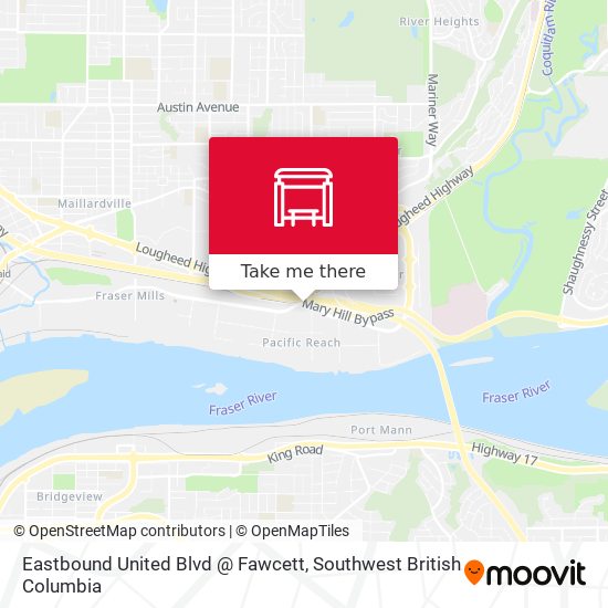 Eastbound United Blvd @ Fawcett map