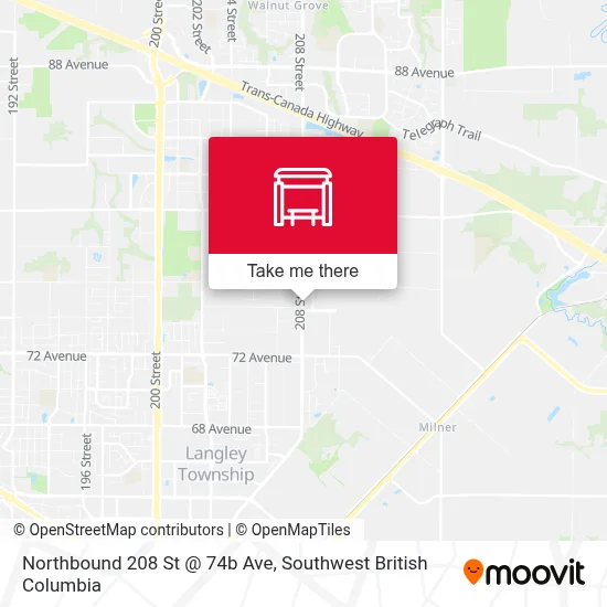 Northbound 208 St @ 74b Ave map