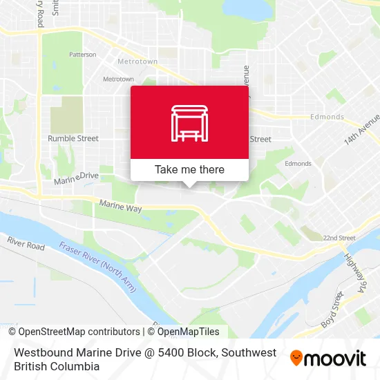Westbound Marine Drive @ 5400 Block map