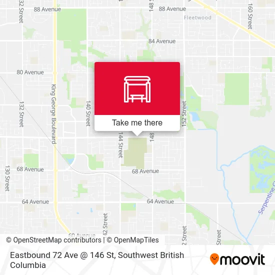 Eastbound 72 Ave @ 146 St map