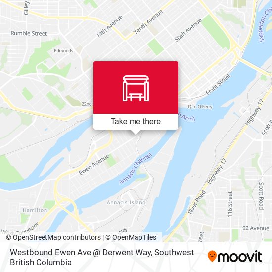 Westbound Ewen Ave @ Derwent Way map