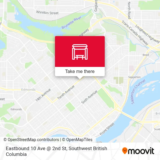 Eastbound 10 Ave @ 2nd St map