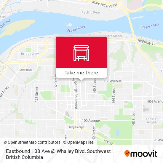 Eastbound 108 Ave @ Whalley Blvd map