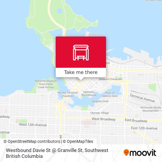 Westbound Davie St @ Granville St plan