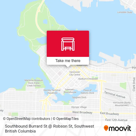 Southbound Burrard St @ Robson St map