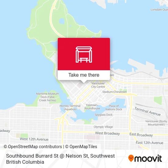 Southbound Burrard St @ Nelson St map