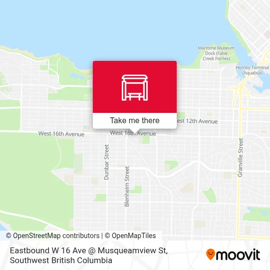 Eastbound W 16 Ave @ Musqueamview St map