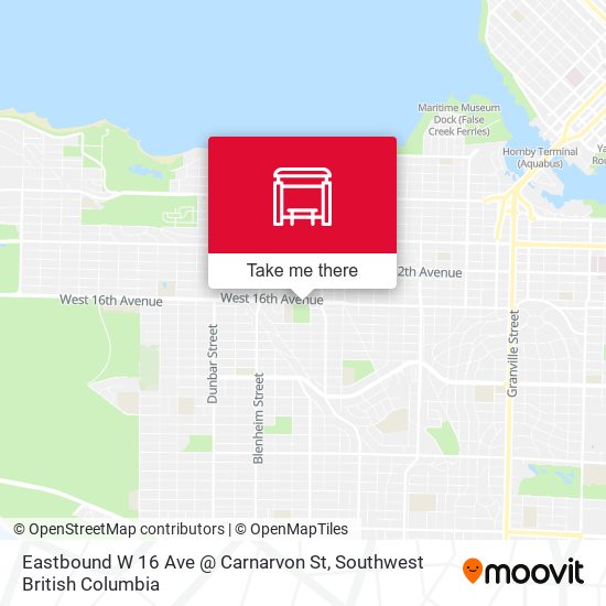 Eastbound W 16 Ave @ Carnarvon St map