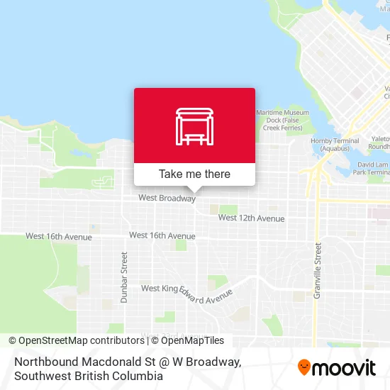Northbound Macdonald St @ W Broadway map