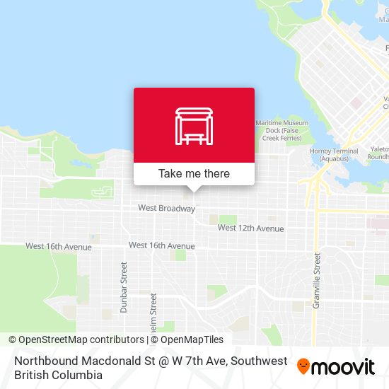 Northbound Macdonald St @ W 7th Ave map