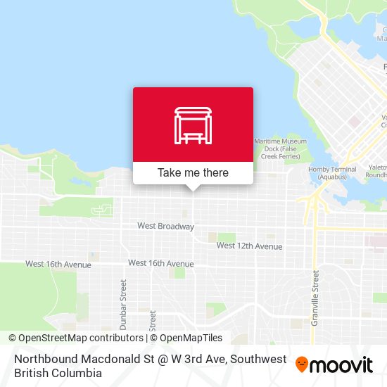 Northbound Macdonald St @ W 3rd Ave map