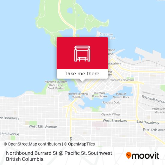Northbound Burrard St @ Pacific St map