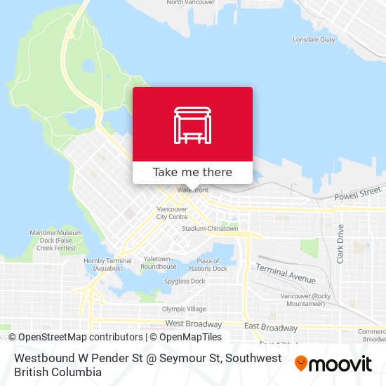 Westbound W Pender St @ Seymour St map