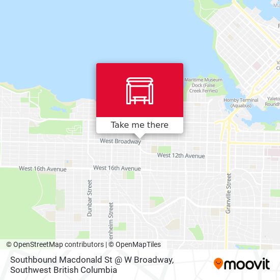 Southbound Macdonald St @ W Broadway map