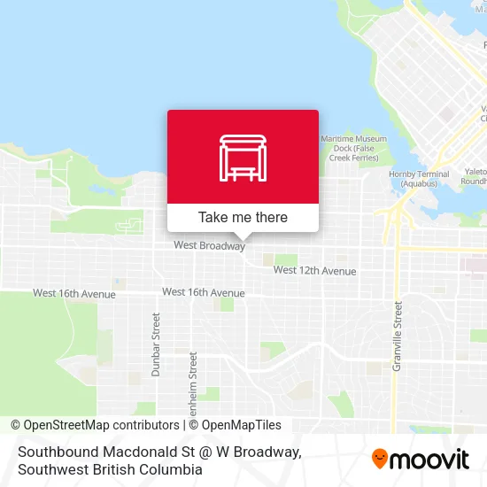 Southbound Macdonald St @ W Broadway map
