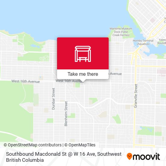 Southbound Macdonald St @ W 16 Ave map