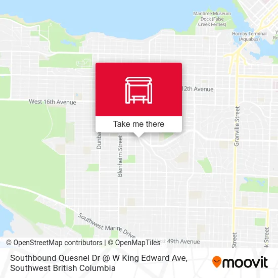 Southbound Quesnel Dr @ W King Edward Ave map