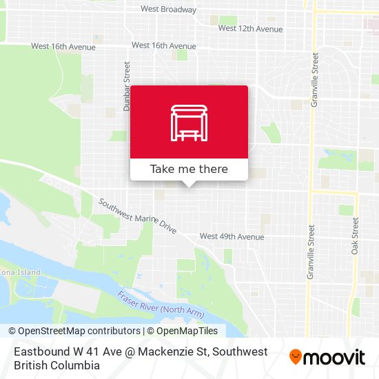 Eastbound W 41 Ave @ Mackenzie St map