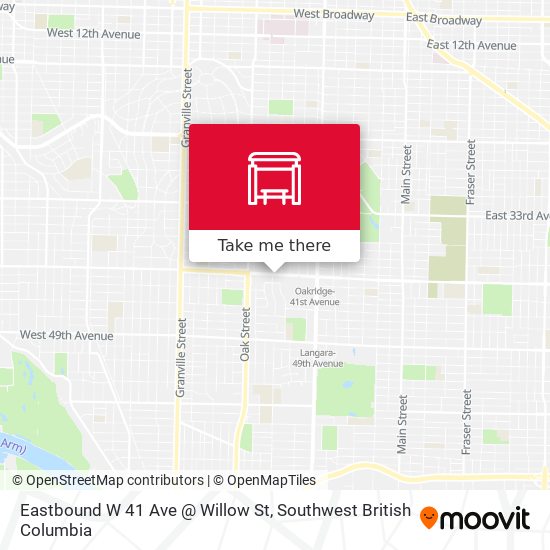 Eastbound W 41 Ave @ Willow St map