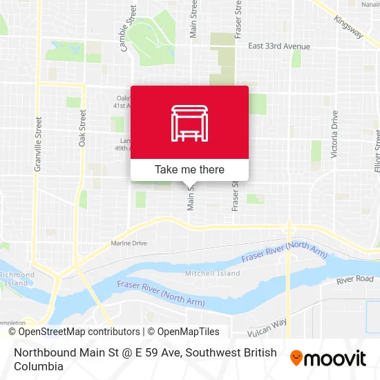 Northbound Main St @ E 59 Ave map