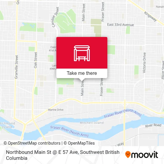 Northbound Main St @ E 57 Ave map