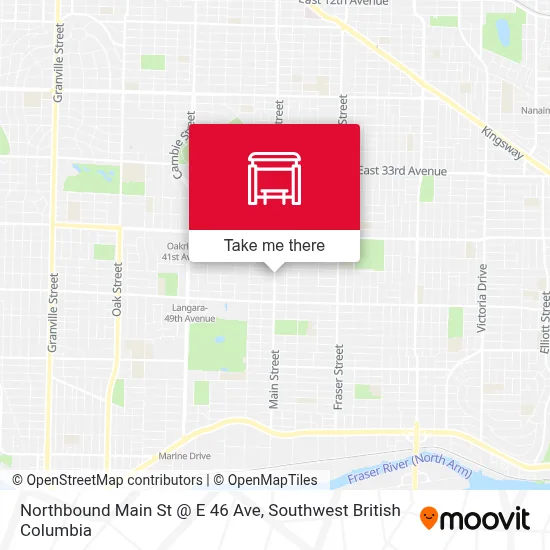 Northbound Main St @ E 46 Ave map