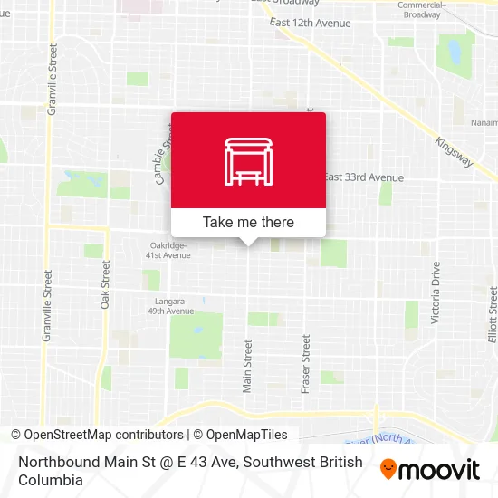 Northbound Main St @ E 43 Ave map