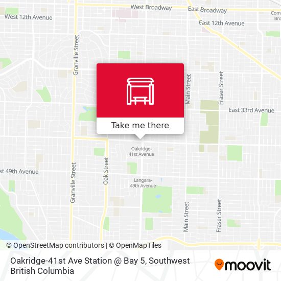Oakridge-41st Ave Station @ Bay 5 map