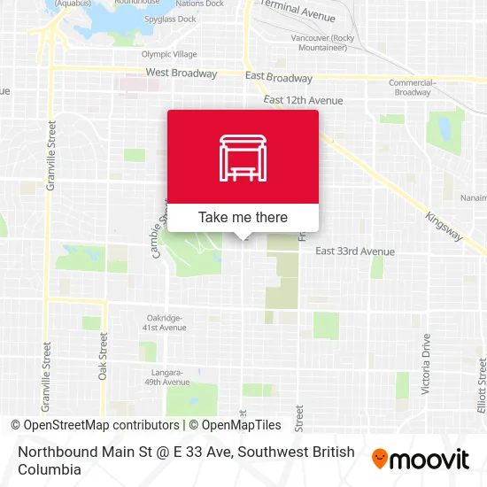 Northbound Main St @ E 33 Ave map