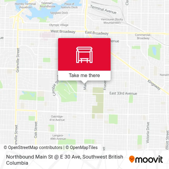 Northbound Main St @ E 30 Ave map