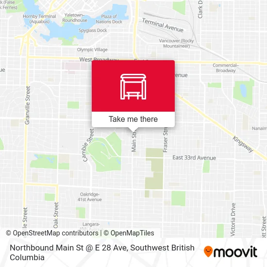 Northbound Main St @ E 28 Ave map