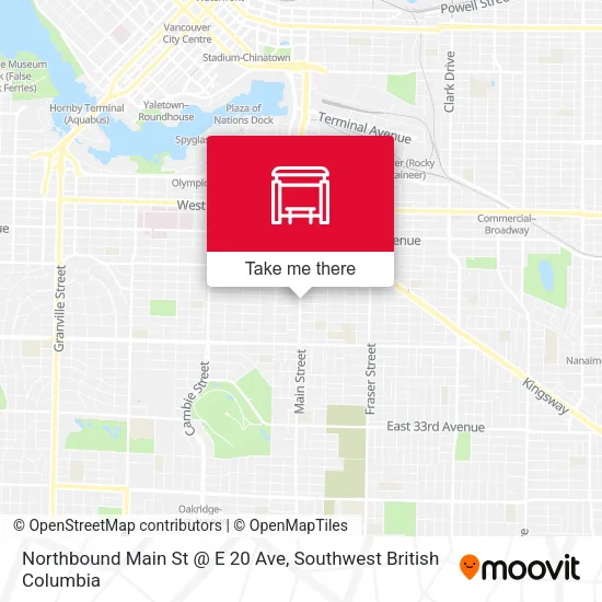 Northbound Main St @ E 20 Ave plan