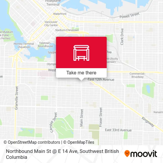 Northbound Main St @ E 14 Ave map