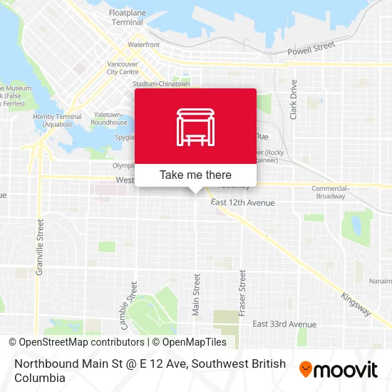 Northbound Main St @ E 12 Ave map