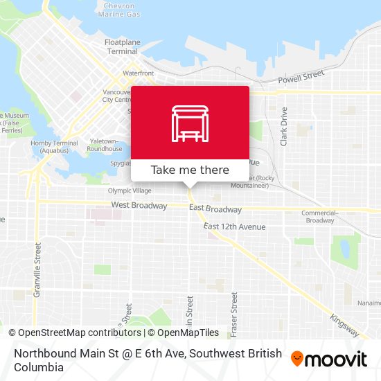 Northbound Main St @ E 6th Ave map
