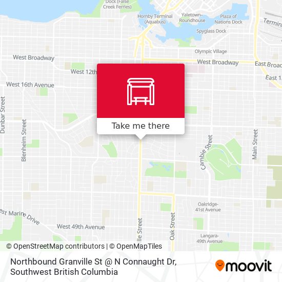 Northbound Granville St @ N Connaught Dr map
