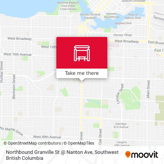 Northbound Granville St @ Nanton Ave map