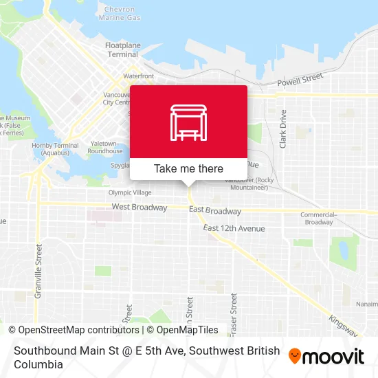 Southbound Main St @ E 5th Ave map
