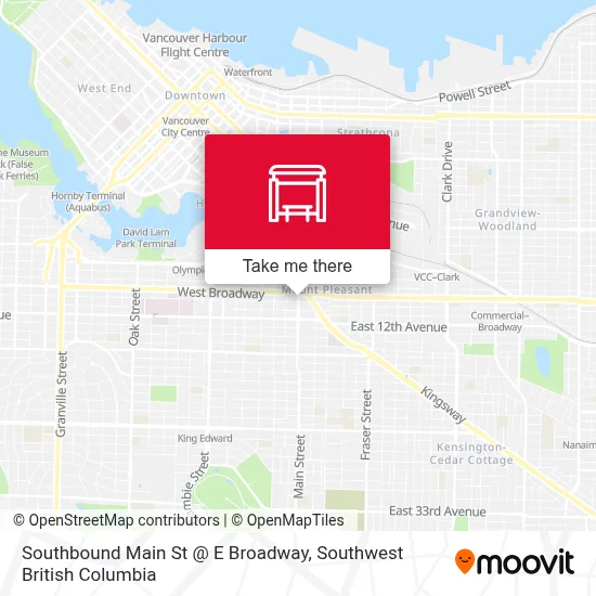 Southbound Main St @ E Broadway map