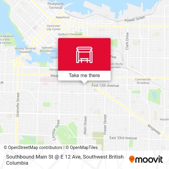 Southbound Main St @ E 12 Ave map