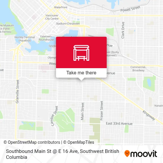 Southbound Main St @ E 16 Ave map