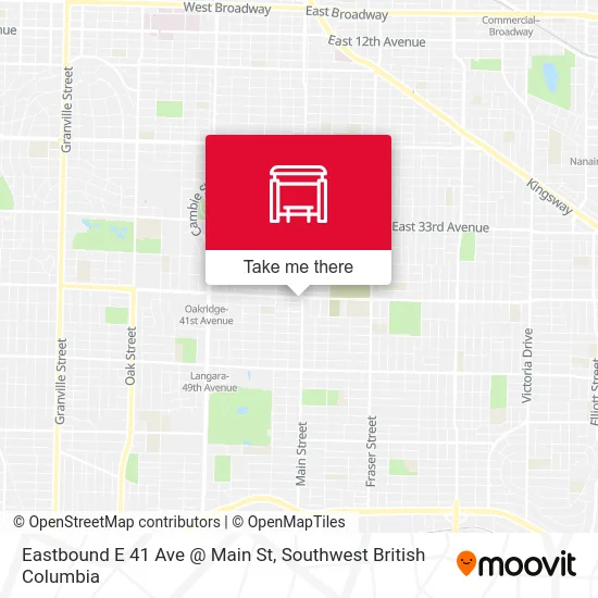 Eastbound E 41 Ave @ Main St map