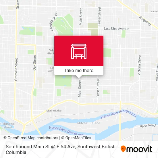 Southbound Main St @ E 54 Ave map