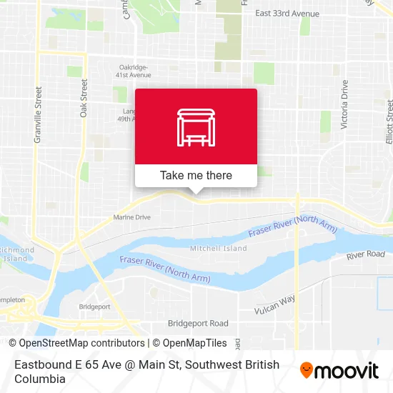 Eastbound E 65 Ave @ Main St map